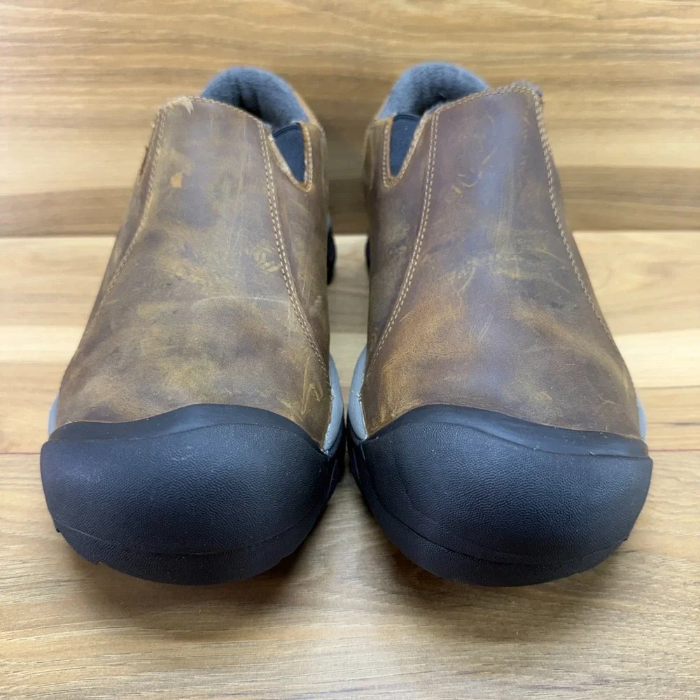KEEN Brixen Waterproof Low Mens Shoes 9 W Brown Leather Soft Toe 200 Gram